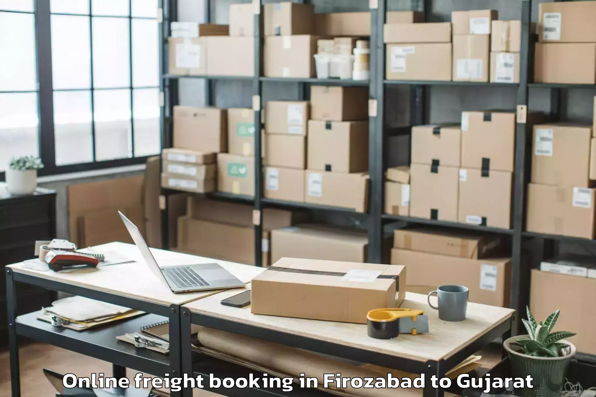 Reliable Firozabad to Lavad Online Freight Booking